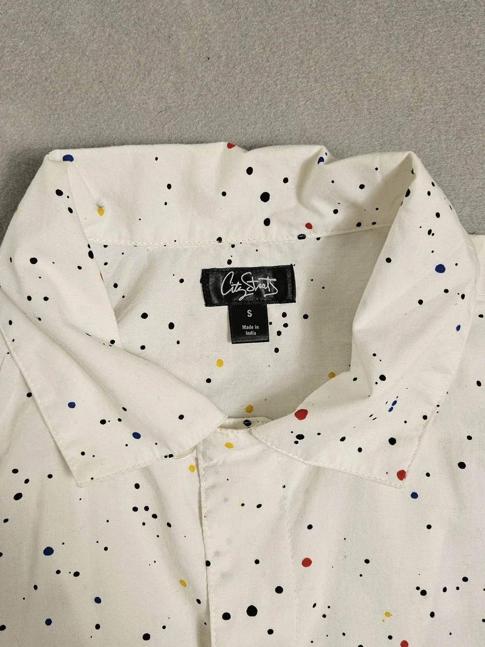 City Streets Paint Splatter Button Down Shirt